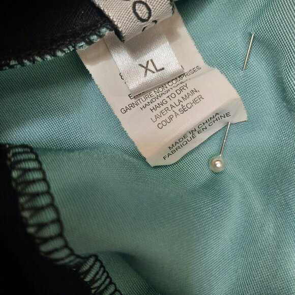 Y2K Coquette Babydoll Lingerie Top XL Split Front Blue Black Lace Camisole - Picture 10 of 12